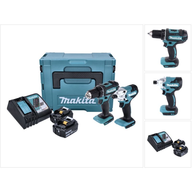 Makita - Kit combinato a batteria dlx 2339 j Trapano avvitatore a batteria ddf 482 + avvitatore a percussione a batteria dtd 156 + 2x batteria