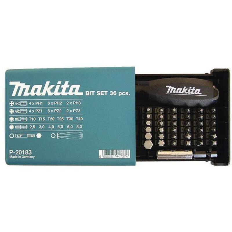 Utensile manuale Makita P 20183 38 pezzi supporto magnetico