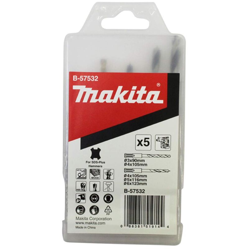 B-57532 5 Pezzi Sds-Plus Drill Bits - Makita