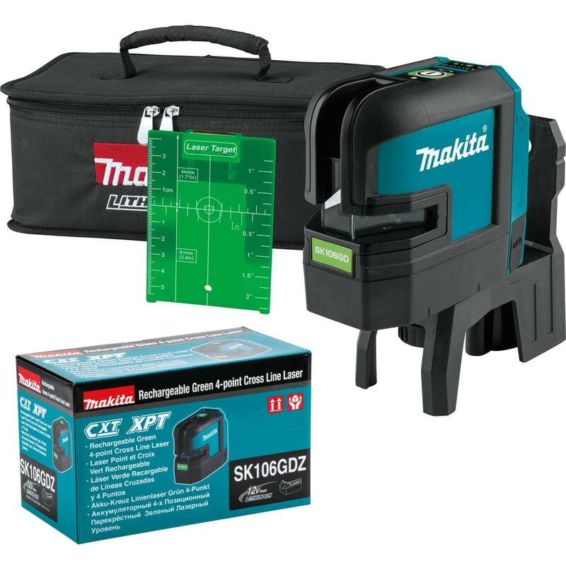 SK106GDZ 12v cxt 4 Point Green Self Leveling Cross Line Laser Level Body - Makita