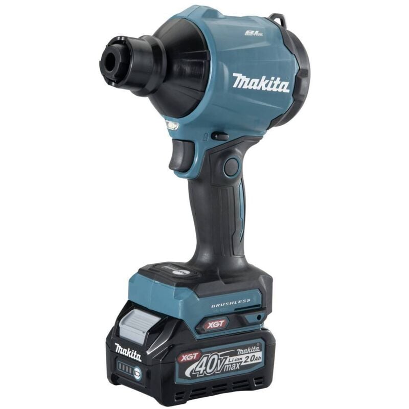 Souffleur sans fil Makita AS001GA102 Débit d'air 1.1 m³/min Vitesse de l'air 200 m/s Li-Ion 40 v 2.0 Ah + batterie, + c