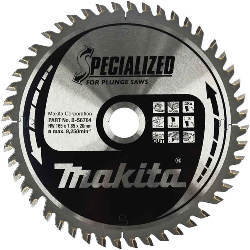 Makita - B-56764 Lama Specialized t.c.t. 165x20mm 48T per Legno