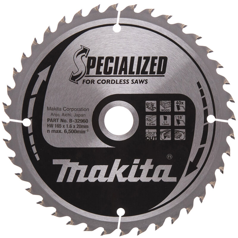 Makita - B-32960 Lama Sega Circolare Specialized t.c.t. 165x20mm 40T Legno