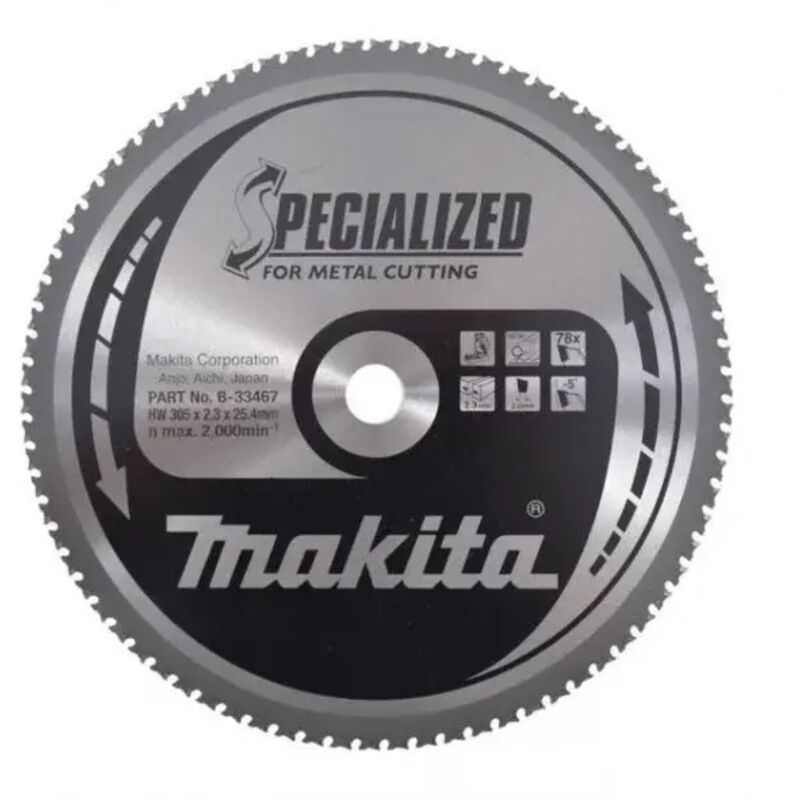 Makita - B-33467 Specialized Lama per troncatrici 305x25,4 mm per acciaio sottile