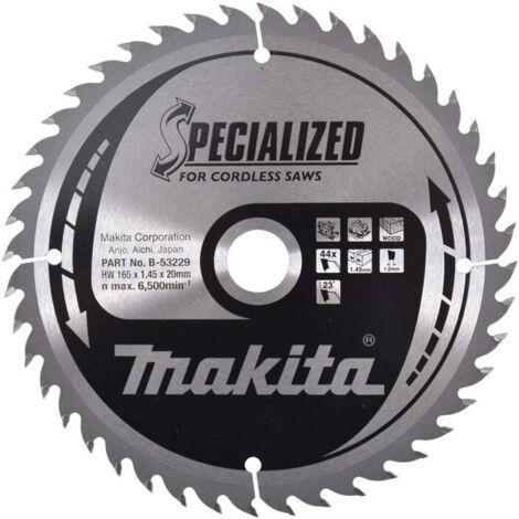 Makita SPECIALIZED Lame de scie 165x20x44Z - B-53229
