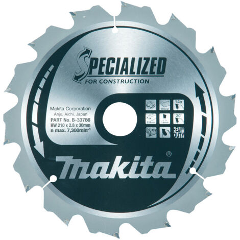 Makita SPECIALIZED Lame de scie 210x30x14Z - B-33766