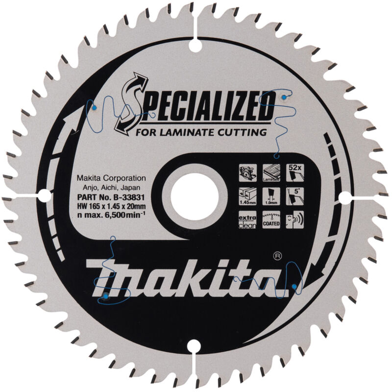 lame de scie SPECIALIZED stratifié 165mmx20x52D Makita B 33831