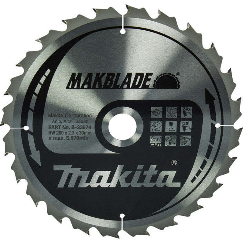 MAKITA MAKBLADE lame de scie circulaire 260x30x24Z