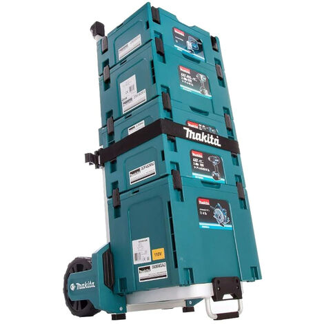 Makita STACK1 Stackable Case 4 Piece Set With MakPac Trolley