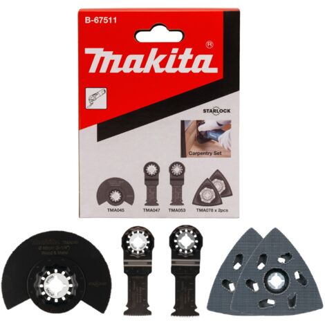 Makita Starlock Multi Tool 5 Piece Carpentry Set Plunge Segment Blade DTM52