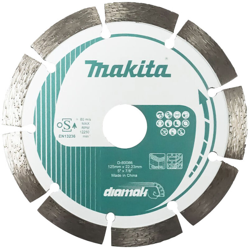 Makita D 80086 Disque à tronçonner diamanté Diamètre 125 mm Ø de perçage 22.23 mm Béton Tuile Brique silico calcaire - vue 3