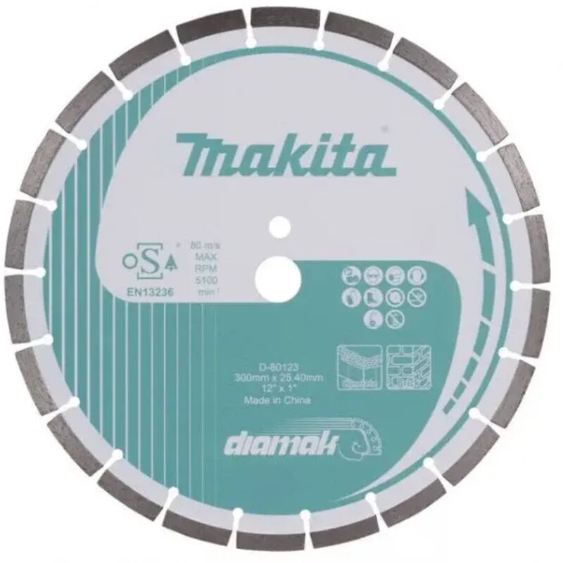 Makita Diamak Disco diamantato segmentato a secco - 300x25,4 mm