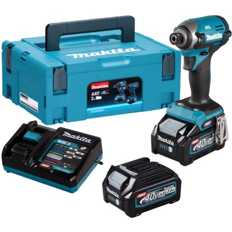 Makita TD003GA202 Visseuse à choc sans fil XGT 40 V / 2x 2,0 Ah batterie &amp chargeur en Makpac