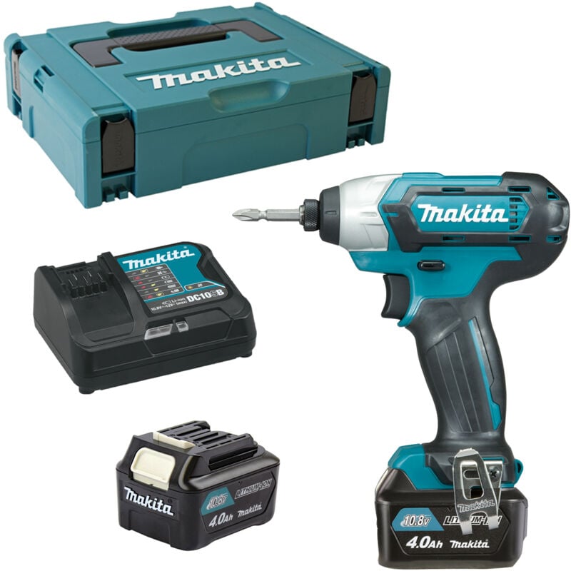Avvitatore a impulsi a batteria Makita TD110DSMJ 10,8V 2x batterie 4,0 Ah + caricabatterie in makpac