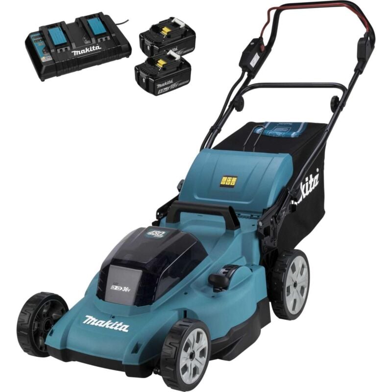 Makita DLM480PT2 - Rasenmäher - schnurlos - 18 V - 2 Akkus, Ladegerät enthalten - 3100 1/min