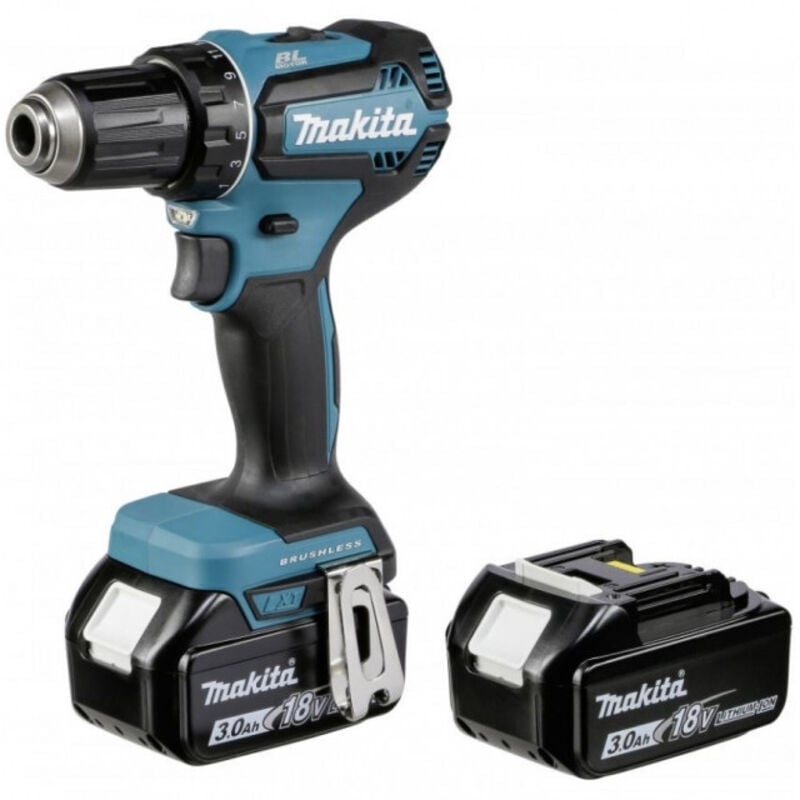 DDF485RFJ Trapano avvitatore a batteria 18 v / 3,0 Ah con 2 batterie e caricabatterie DC18RC nel makpac Taglia 2 - Makita
