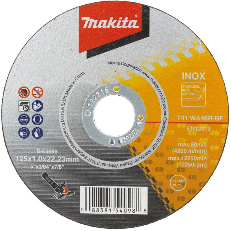 Trennscheibe 125x1, 0 Mm Inox - D-65969-50 - Makita