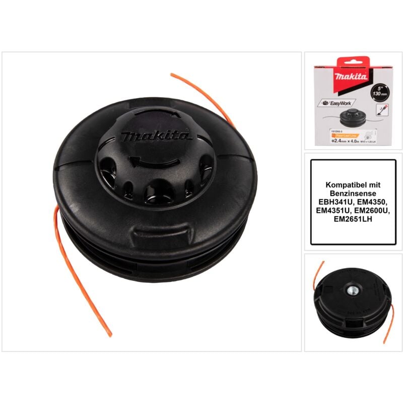 Tête à 2 filets Tap & Go ø 130 mm 2.4 mm (191D93-3) pour désherbeurs EBH341U, EM4350, EM4351U, EM2651LH - Makita