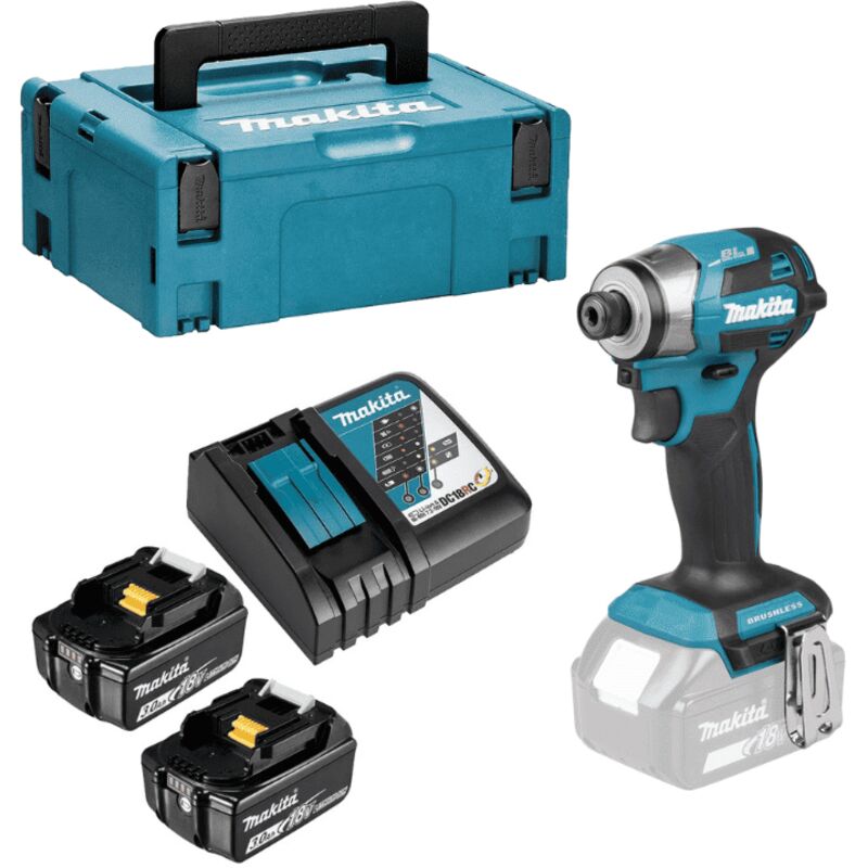 Visseuse à choc sans fil DTD173RTJ, 18V, 2x 5,0 Ah et chargeur dans makpac - Makita