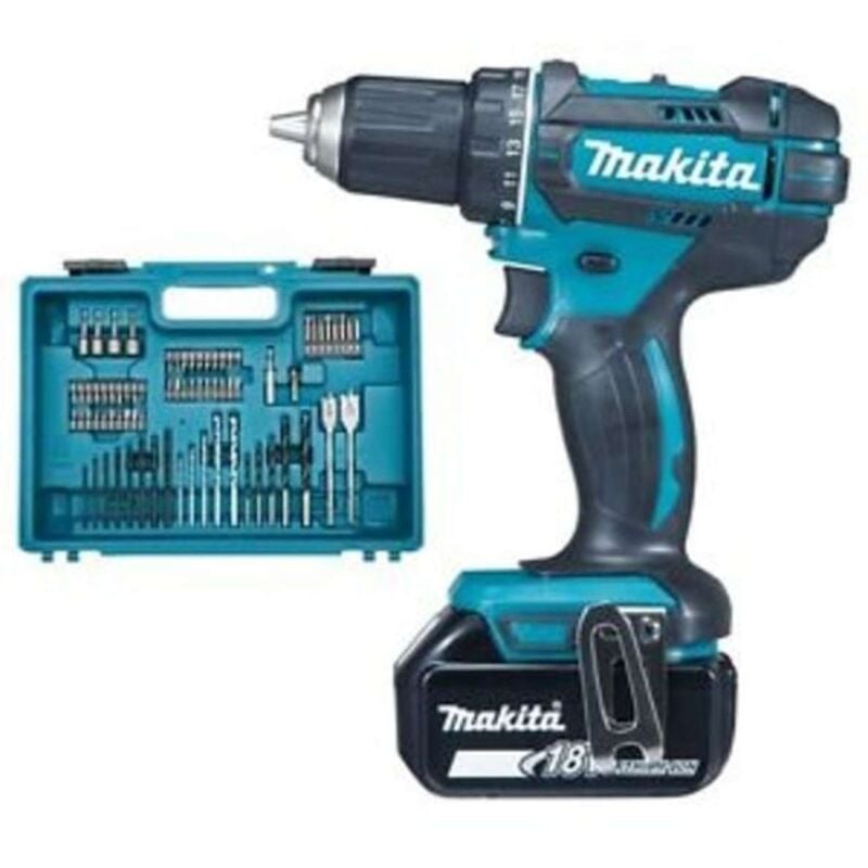 Image of Werkzeug - 18V Akku-Bohrschrauber mit Zubehör, 2x 3,0 Ah lxt Akku, Ladegerät DDF482RFX1 - Makita