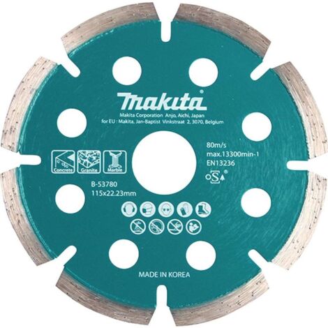 Makita Zubehör - Diamanttrennscheibe harte Materialien 115x22,2 mm B-53780