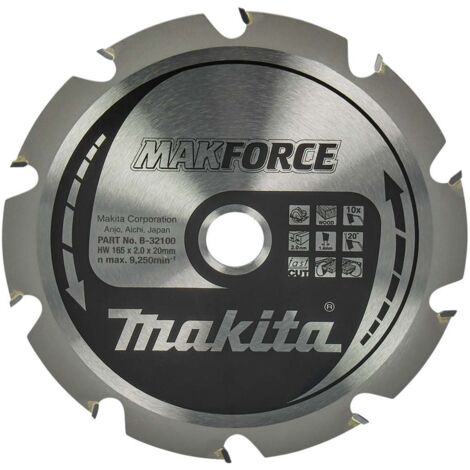 Makita Zubehör - Sägeblatt Holz, 165x20 mm, 10 Zähne B-32100