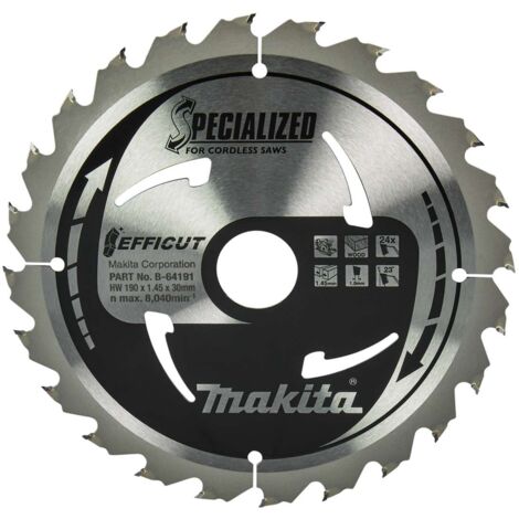 Makita Zubehör - Sägeblatt Holz 190x30 mm, 24 Zähne B-64191