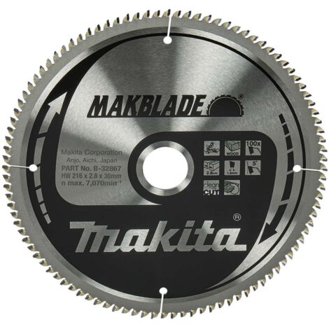 Makita Zubehör - Sägeblatt Holz, 216x30 mm, 100 Zähne B-32867