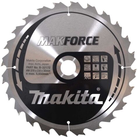 Makita Zubehör - Sägeblatt Holz, 270x30 mm, 24 Zähne B-32172