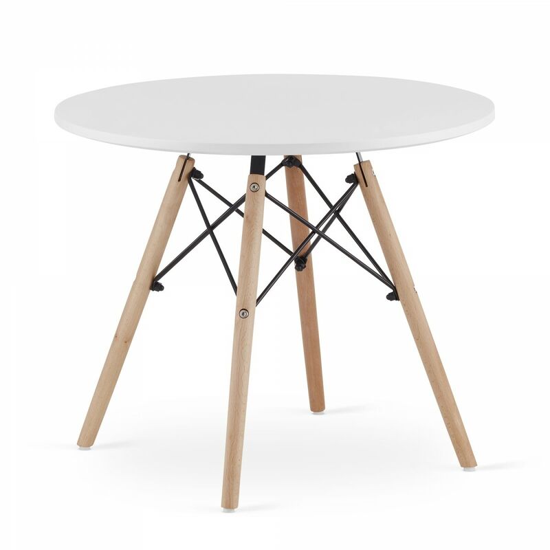 Hucoco - MAKLI - Table basse style scandinave salon/salle à manger - 60x60x49.5 cm - Table à café - Blanc