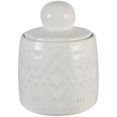 Mala caja decorativa de cerámica blanca H1915,2cm - Atmosphera créateur d'intérieur