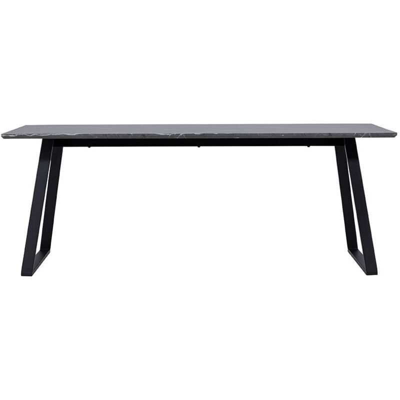 Ebuy24 Malaga Esstisch Marmor Dekor 90x200cm Dunkel Grau, schwarz.