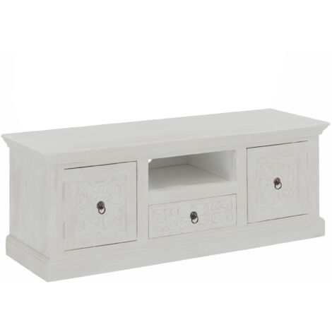 MalatiMeuble de cuisine 1 porte 4 tiroirs en pin blanc