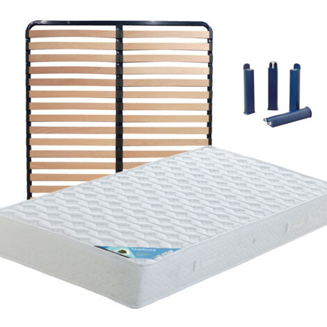 MALDIVES - Pack Matelas + Lattes 130x190 + Pieds