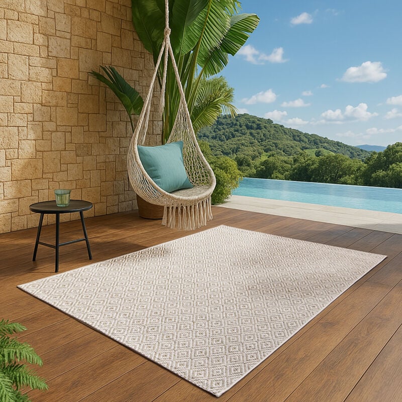 The Carpet - Maldives tapis extérieur boho vintage résistant marron