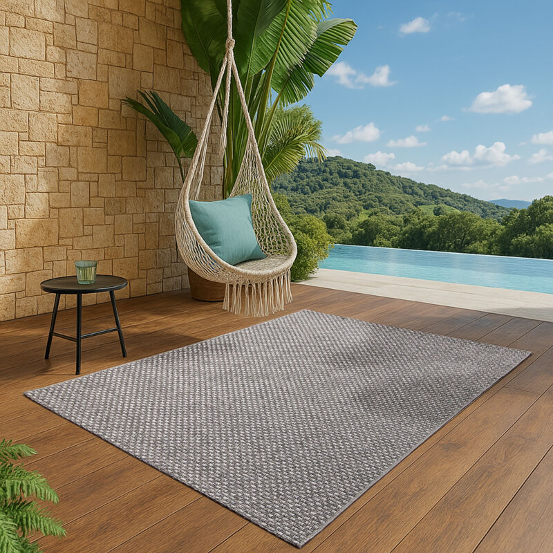 The Carpet - Maldives tapis extérieur boho vintage résistant gris