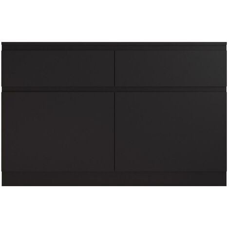 IQGB Maldon Modern 2 Door 2 Drawer Sideboard - Matt Black