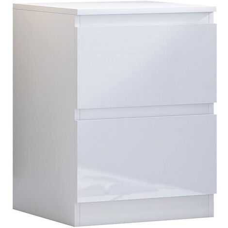 IQGB Maldon Modern Bedside Cabinet - White Gloss