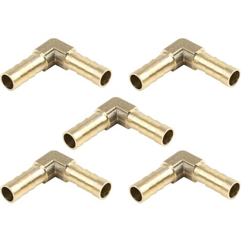 Male thread connection air water oil 5 pieces 8 mm brass barb angle 90 degrees hose connection