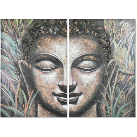 Malerei Set 2 Canvas MDF 160x3x120 Buddha MDF Leinwand Material Multicoly Family Photos Details