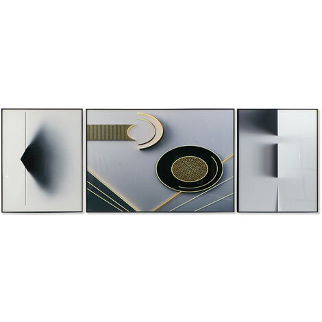 Malerei Set 3 Aluminium MDF 240x3x80 Abstract Aluminium MDF Material Multicolor -Farbfamilienfotos Details