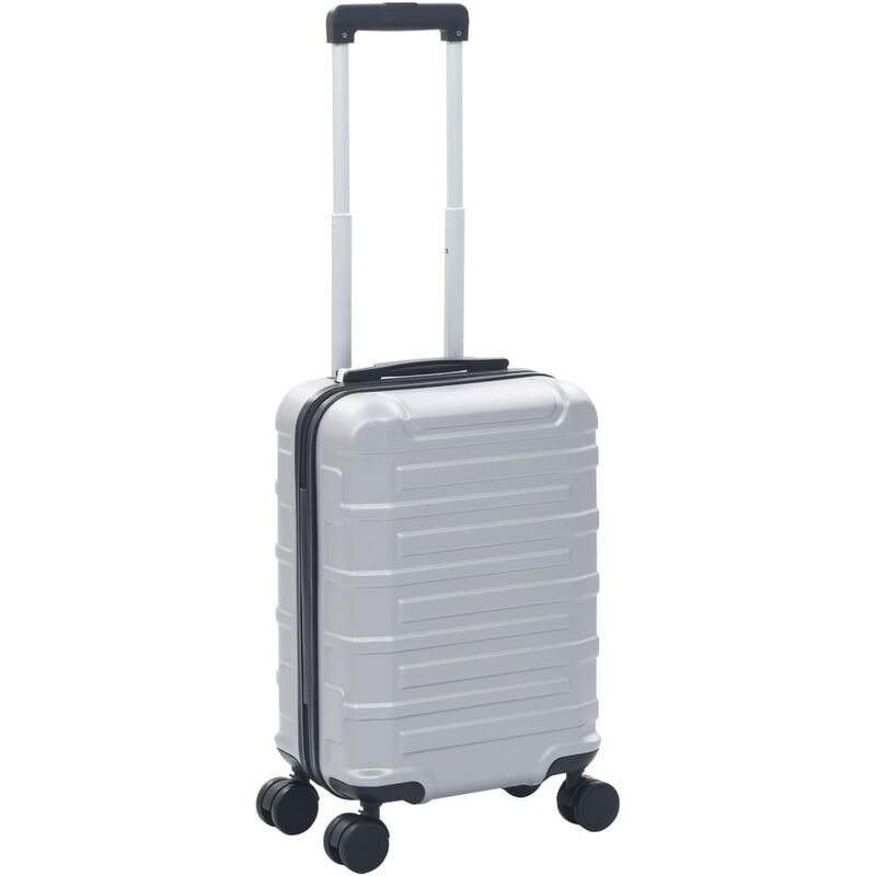 

Maleta con ruedas trolley rigida plateada ABS