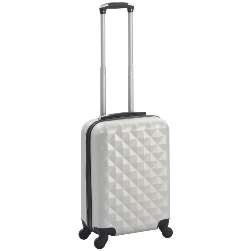 

Maleta con ruedas trolley rigida plateada brillante ABS