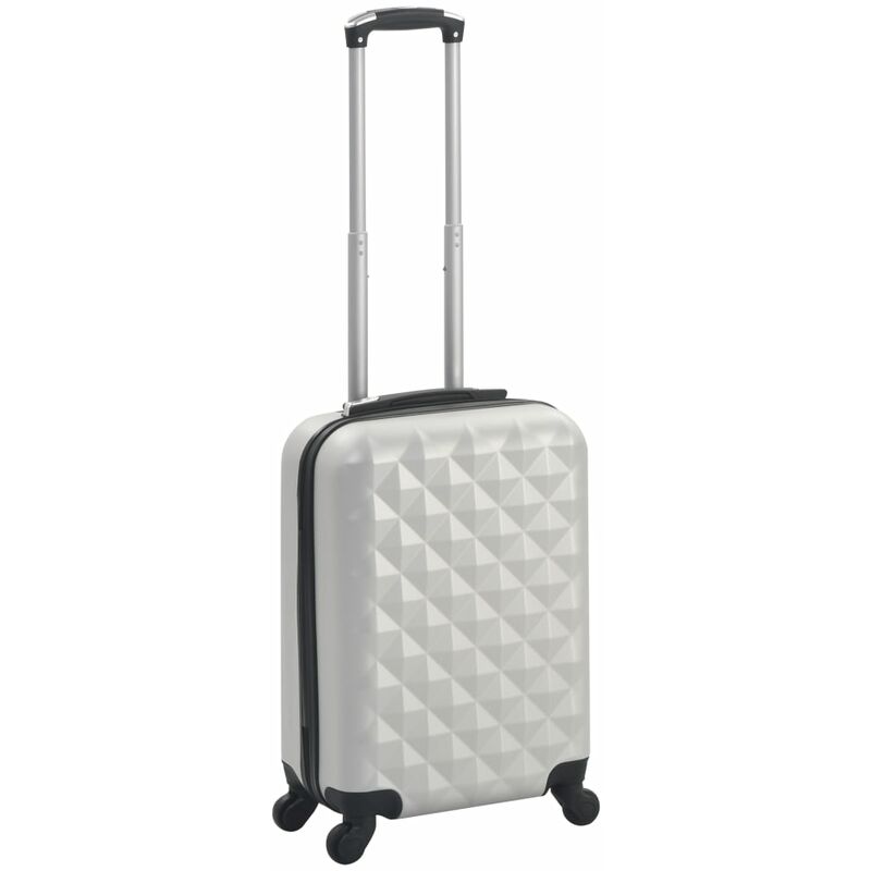 

Maleta con ruedas trolley rígida plateada brillante ABS - Plateado - Vidaxl