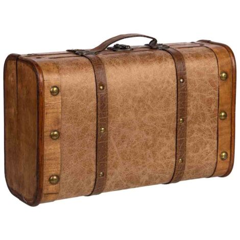 Maleta de madera marrón 38x23x13