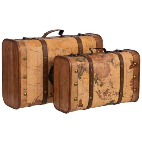Maleta de madera marrón 45x30x16/38