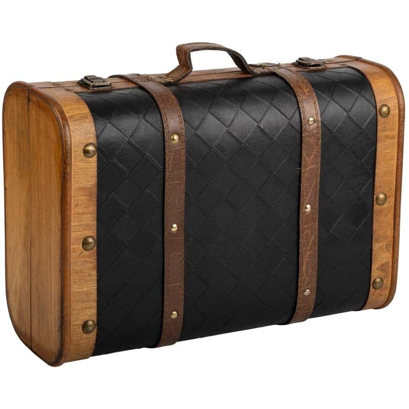 Wanderlust Deco - Maleta de madera blanca 43x30x17h cm