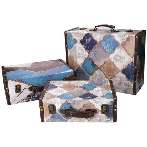 Maleta rectangular ecopiel azul marroquí 1-3 cm40x14h30