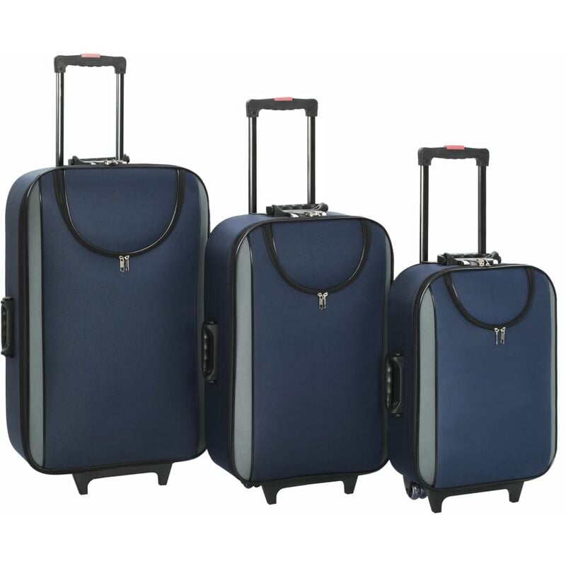 

vidaXL Maletas blandas 3 piezas azul marino de tela oxford - Azul