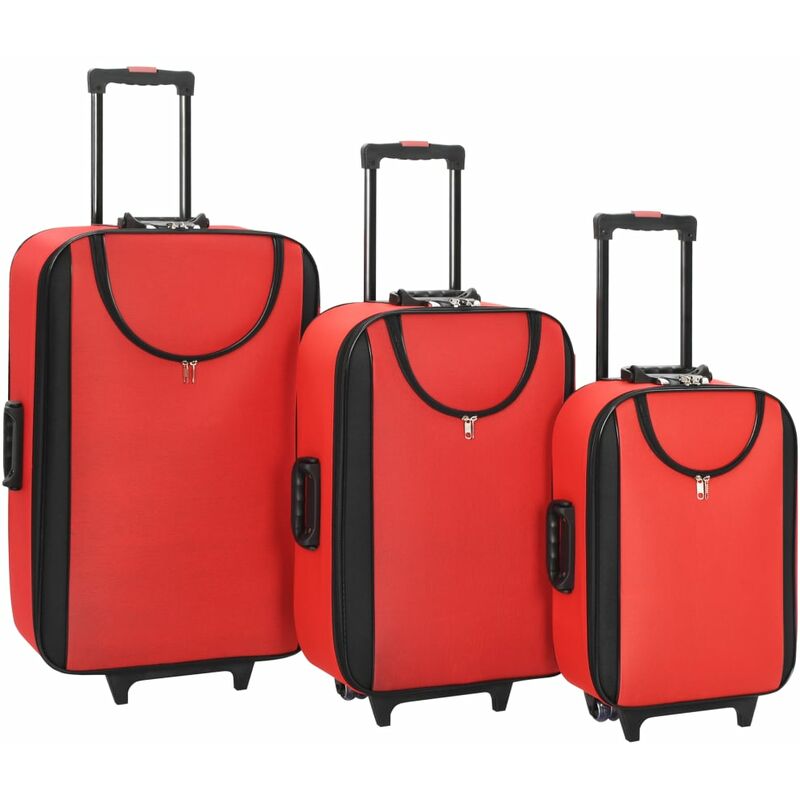 

vidaXL Maletas blandas 3 piezas de tela oxford - Rojo